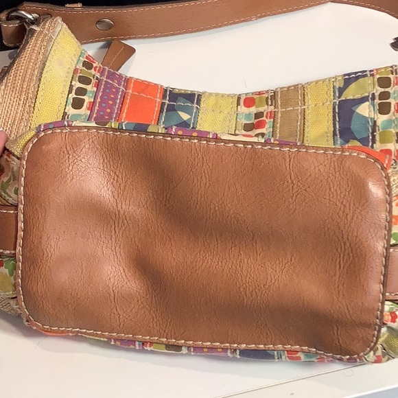 Fossil Multicolor Patchwork Fabric Bohemian Hobo Shoulder Handbag Purse - Picture 9 of 12